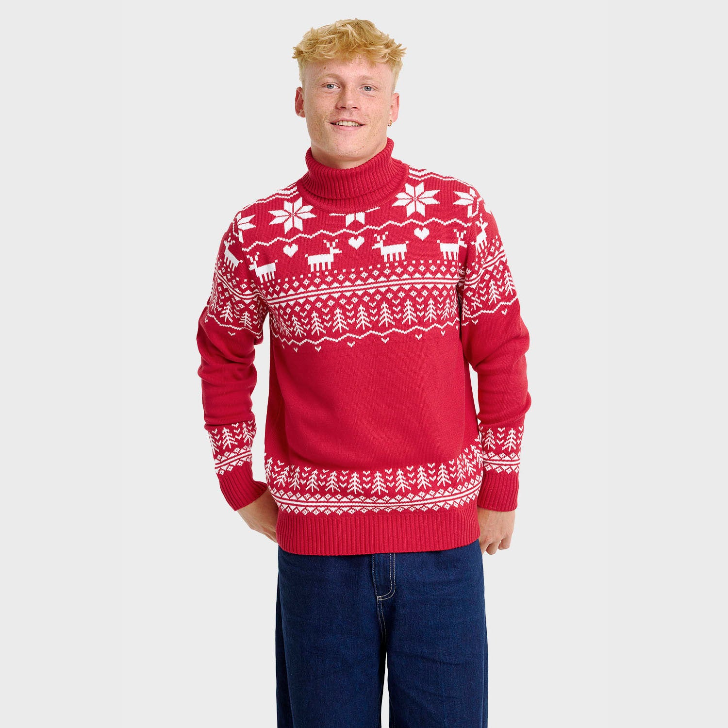 Greenlandish maglione natalizio con collo alto – Uomo